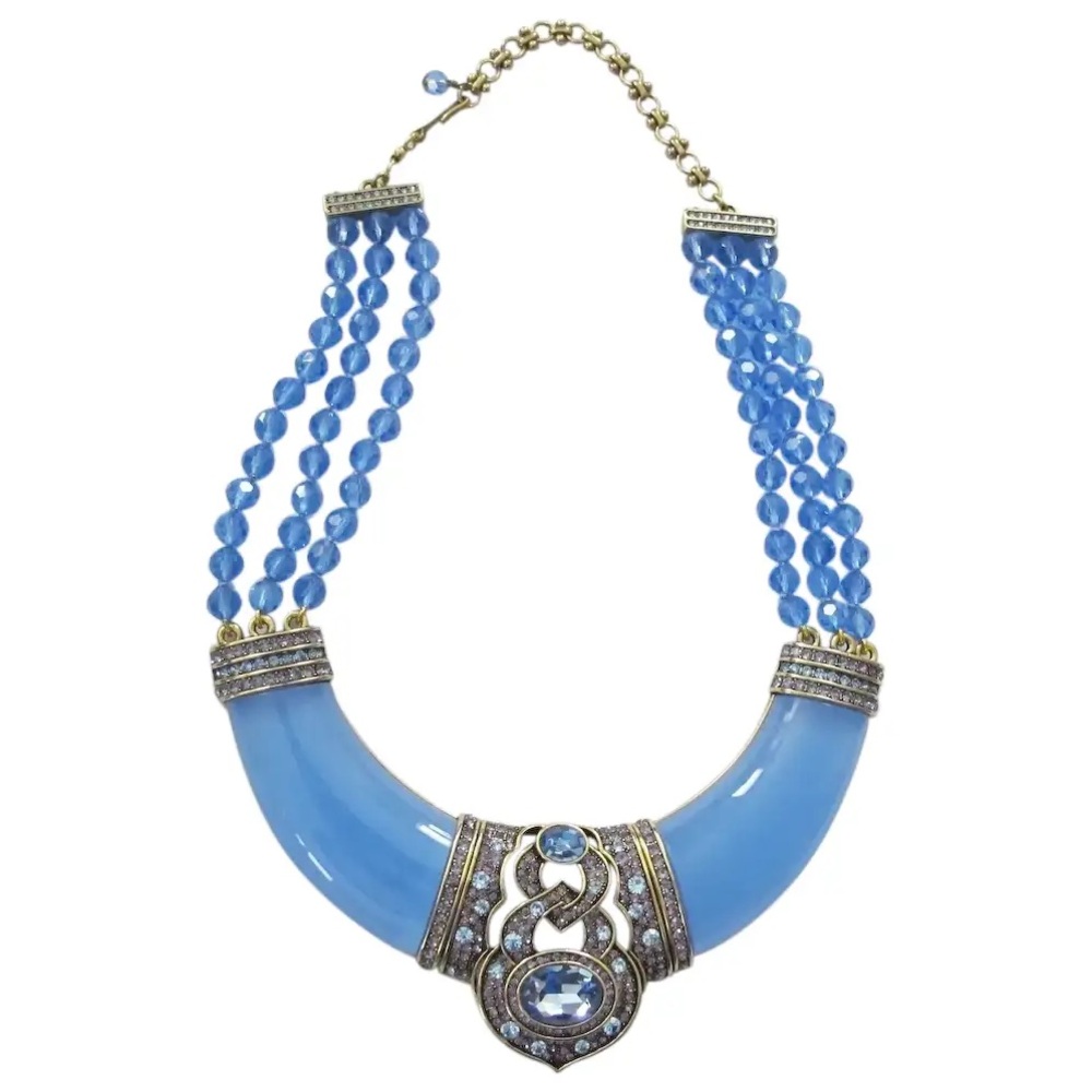 Heidi Daus Elegant Blue and Gold Necklace - Picture 2 of 16